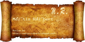 Mátis Róbert névjegykártya