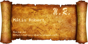 Mátis Róbert névjegykártya